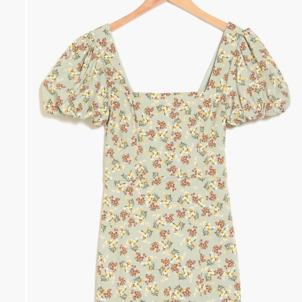 Floral Puff Sleeve Mini Dress